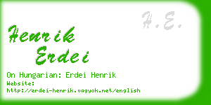 henrik erdei business card